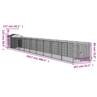 Miniatyr av produktbild för Hundkoja med tak antracit 117x1017x123 cm galvaniserat stål