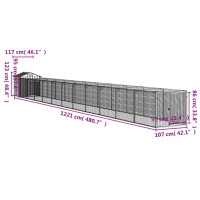 Produktbild för Hundkoja med tak antracit 117x1221x123 cm galvaniserat stål
