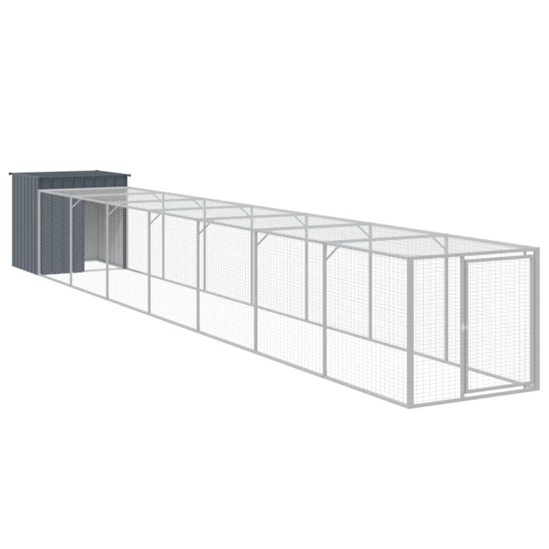Produktbild för Hönshus med gård antracit 110x813x110 cm galvaniserat stål