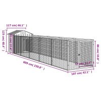 Miniatyr av produktbild för Hundkoja med tak antracit 117x609x123 cm galvaniserat stål