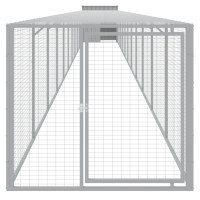 Produktbild för Hönshus med gård ljusgrå 110x1221x110 cm galvaniserat stål