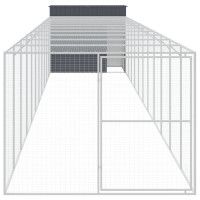Produktbild för Hundkoja med gård antracit 214x1273x181 cm galvaniserat stål