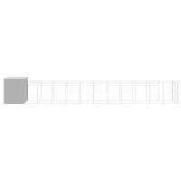 Produktbild för Hundkoja med gård ljusgrå 214x1273x181 cm galvaniserat stål