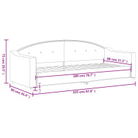 Produktbild för Dagbädd mörkgrå 80x200 cm tyg