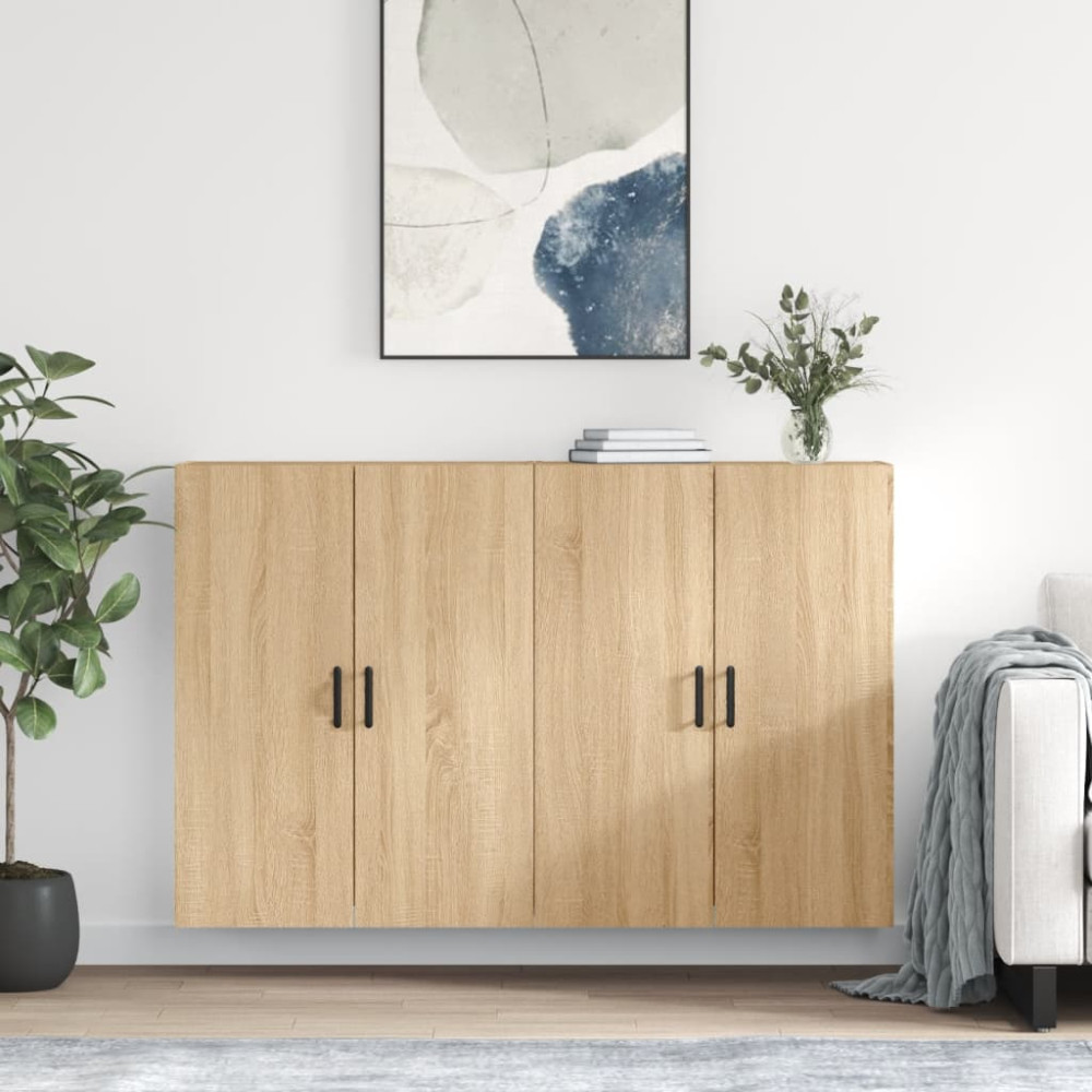 Produktbild för Väggskåp 2 st sonoma-ek 69,5x34x90 cm