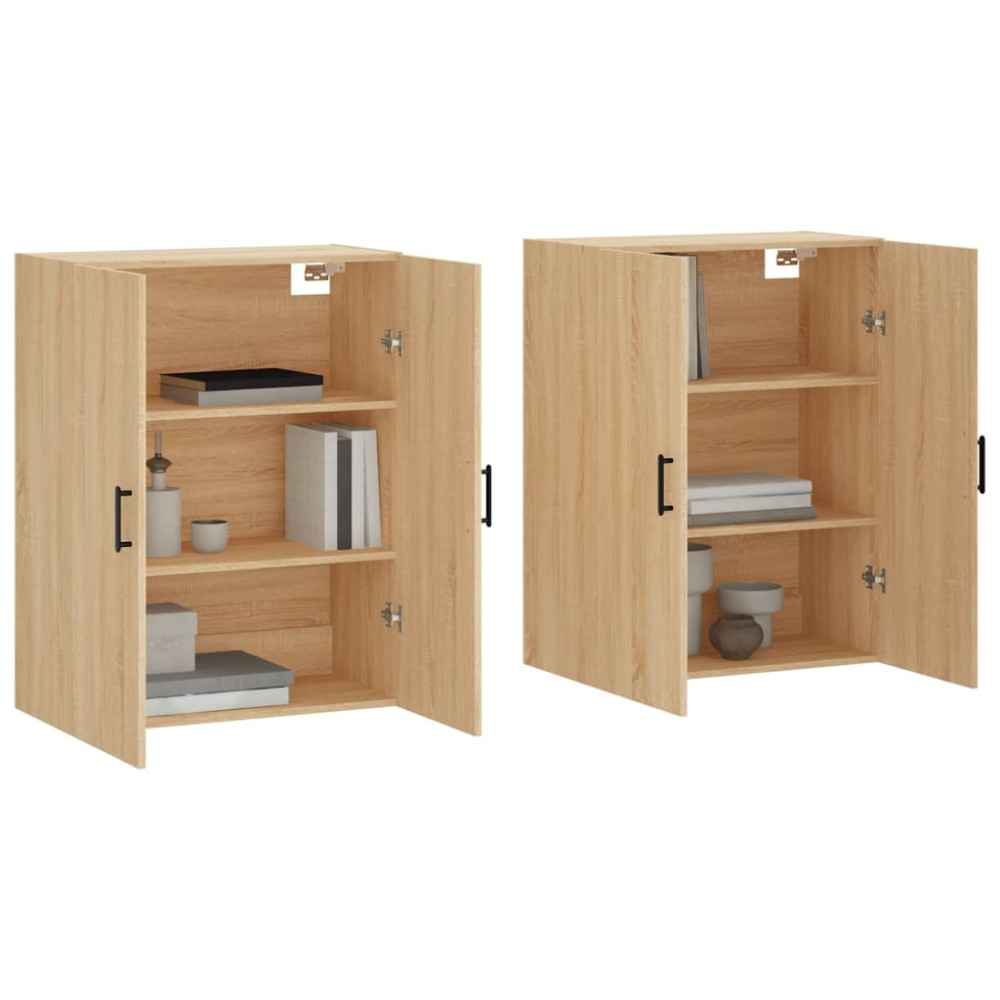 Produktbild för Väggskåp 2 st sonoma-ek 69,5x34x90 cm