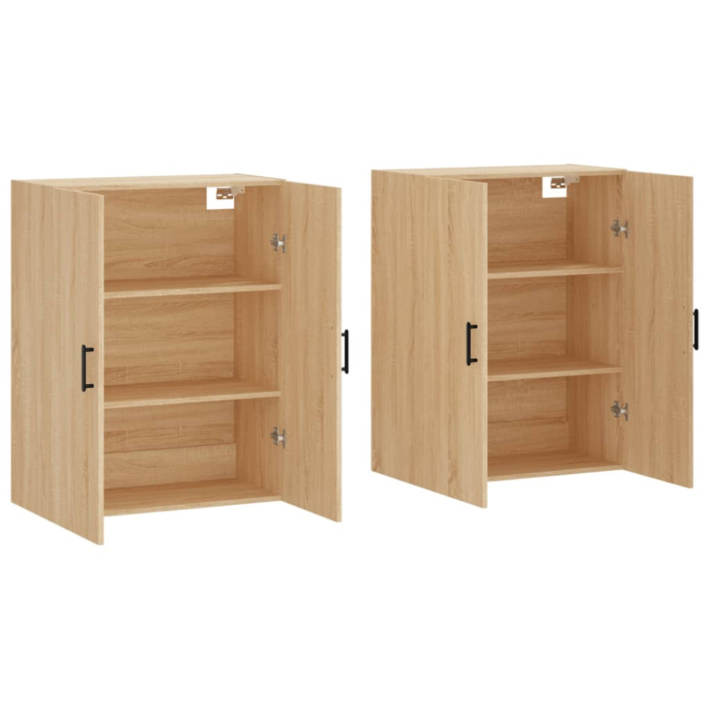 Produktbild för Väggskåp 2 st sonoma-ek 69,5x34x90 cm