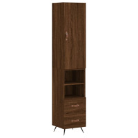 Miniatyr av produktbild för Högskåp brun ek 34,5x34x180 cm konstruerat trä