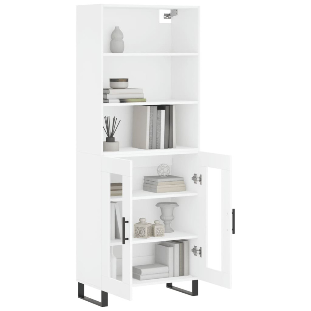 Produktbild för Högskåp vit 69,5x34x180 cm konstruerat trä