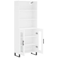 Produktbild för Högskåp vit 69,5x34x180 cm konstruerat trä