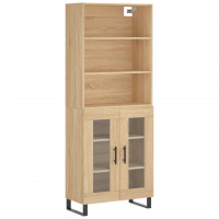 Produktbild för Högskåp sonoma-ek 69,5x34x180 cm konstruerat trä
