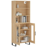 Produktbild för Högskåp sonoma-ek 69,5x34x180 cm konstruerat trä