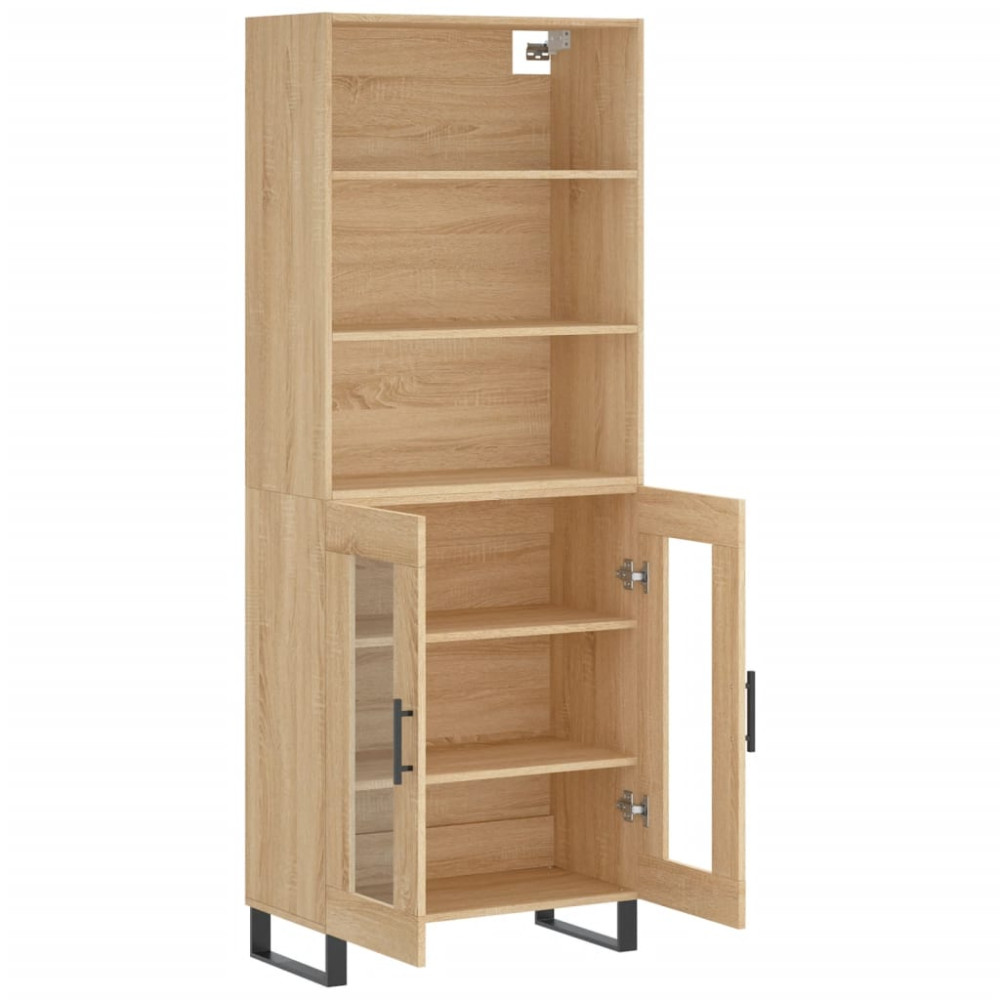 Produktbild för Högskåp sonoma-ek 69,5x34x180 cm konstruerat trä