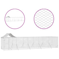 Produktbild för Hundgård med tak silver10x2x2,5 m galvaniserat stål