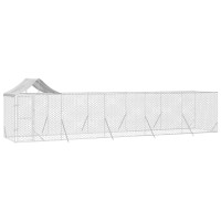 Produktbild för Hundgård med tak silver10x2x2,5 m galvaniserat stål