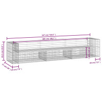 Produktbild för Trädgårdsbänk gabiondesign 347x71x65,5 cm impregnerad furu