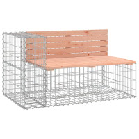 Produktbild för Trädgårdsbänk gabion-design 347x71x65,5 cm massivt douglasträ