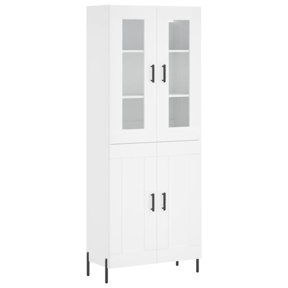 Produktbild för Högskåp vit 69,5x34x180 cm konstruerat trä