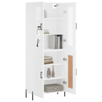 Produktbild för Högskåp vit 69,5x34x180 cm konstruerat trä