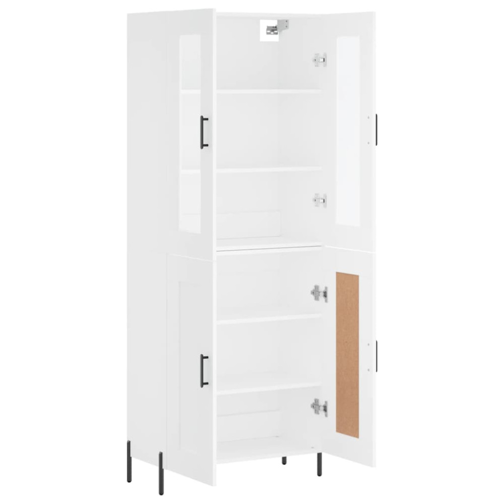 Produktbild för Högskåp vit 69,5x34x180 cm konstruerat trä