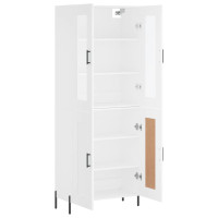 Produktbild för Högskåp vit 69,5x34x180 cm konstruerat trä