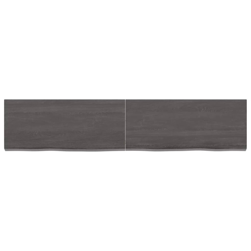 Produktbild för Bänkskiva badrum mörkbrun 140x30x(2-4) cm behandlat massivt trä