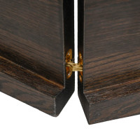 Miniatyr av produktbild för Bänkskiva badrum mörkbrun 140x30x(2-4) cm behandlat massivt trä