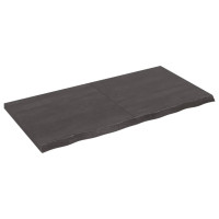 Produktbild för Bänkskiva badrum mörkbrun 120x60x(2-4) cm behandlat massivt trä