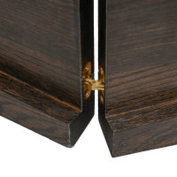 Produktbild för Bänkskiva badrum mörkbrun 140x50x(2-4) cm behandlat massivt trä