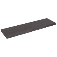 Produktbild för Bänkskiva badrum mörkbrun 140x40x(2-6) cm behandlat massivt trä