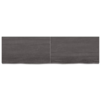 Produktbild för Bänkskiva badrum mörkbrun 140x40x(2-6) cm behandlat massivt trä