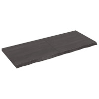 Produktbild för Bänkskiva badrum mörkbrun 120x50x(2-4) cm behandlat massivt trä