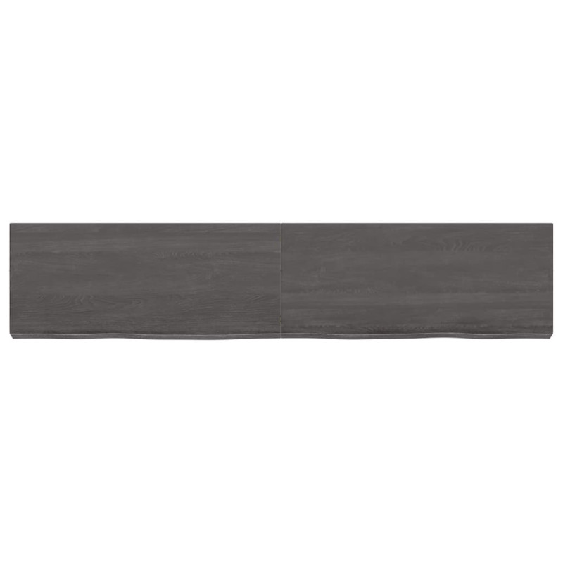 Produktbild för Bänkskiva badrum mörkbrun 140x30x(2-6) cm behandlat massivt trä