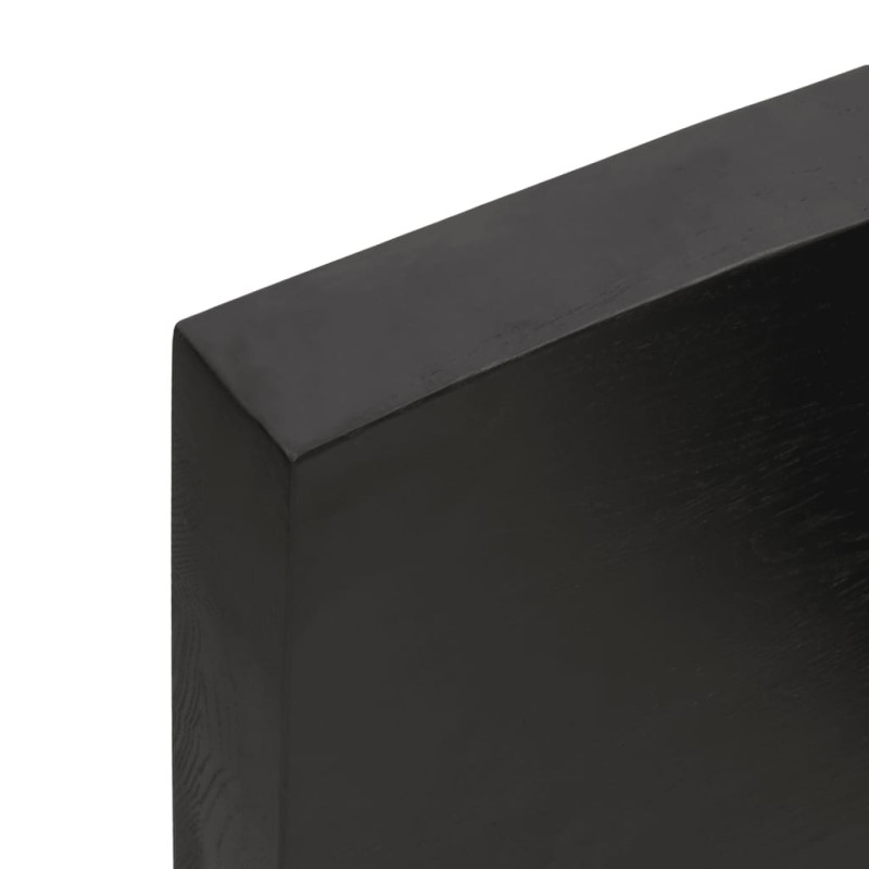 Produktbild för Bänkskiva badrum mörkbrun 140x30x(2-6) cm behandlat massivt trä