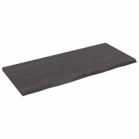 Produktbild för Bänkskiva badrum mörkbrun 140x60x(2-4) cm behandlat massivt trä