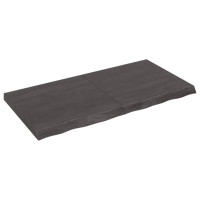 Produktbild för Bänkskiva badrum mörkbrun 120x60x(2-6) cm behandlat massivt trä