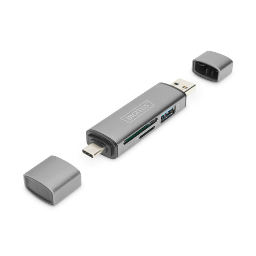 Digitus Digitus DA-70886 kortläsare USB 3.2 Gen 1 (3.1 Gen 1) Type-A/Type-C Gjuten aluminium