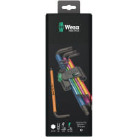 Produktbild för Wera 950 Spkl9 Hex-plus Hex Key Set Insexnycklar med L-handtag, set Metriska/brittiska 9 styck