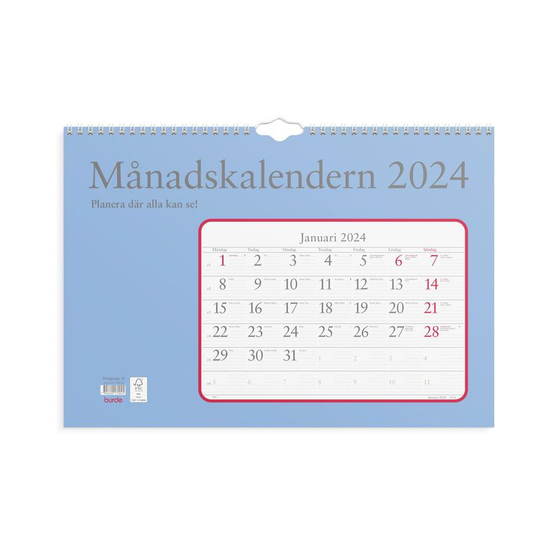Produktbild för Väggkalender Månadskalendern - 1700