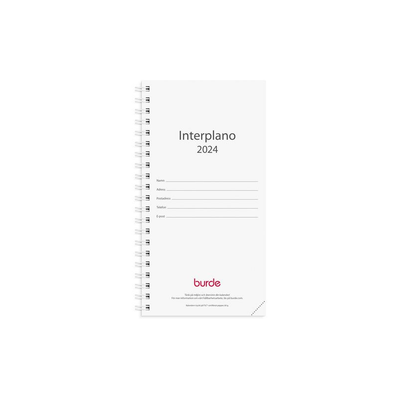 Produktbild för Kalender Interplano refill - 3640