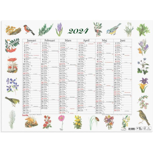 Burde Väggkalender Stora Naturalmanackan- 5040