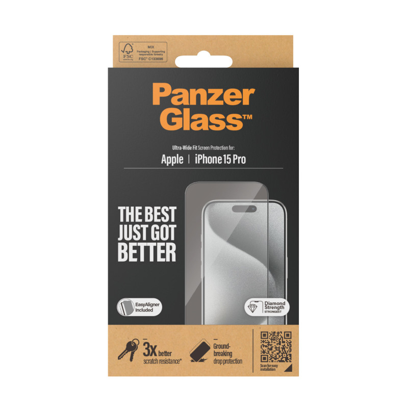 Produktbild för PanzerGlass Ultra Wide Fit Genomskinligt skärmskydd Apple 1 styck