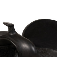 Produktbild för Westernsadel träns&halsband äkta läder 13" svart
