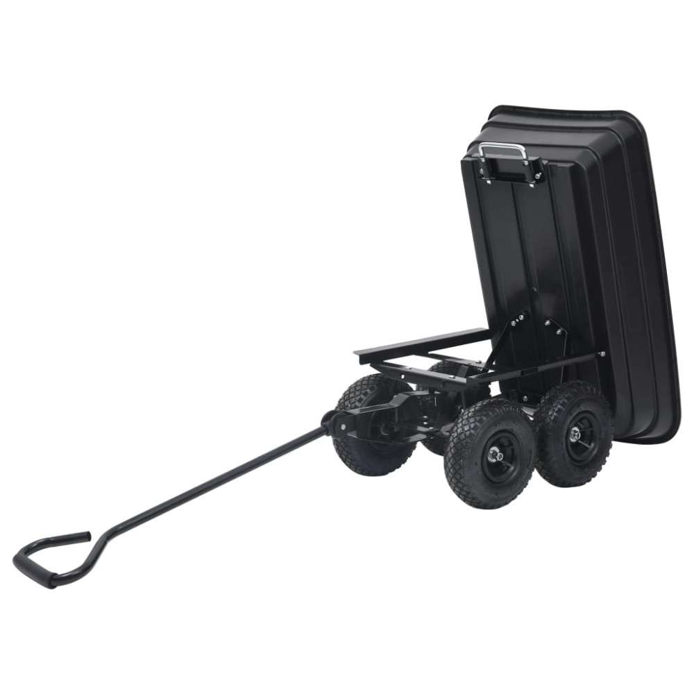 Produktbild för Trädgårdsvagn tippbar 300 kg 75L svart