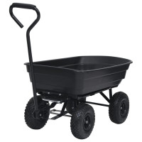 Produktbild för Trädgårdsvagn tippbar 300 kg 75L svart
