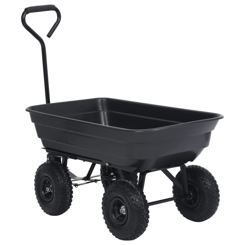 Produktbild för Trädgårdsvagn tippbar 300 kg 75L svart