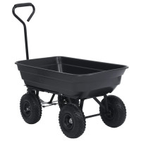 Produktbild för Trädgårdsvagn tippbar 300 kg 75L svart