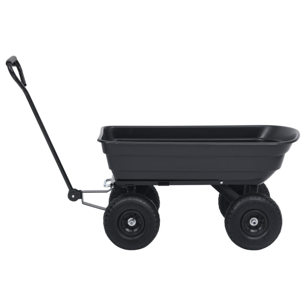 Produktbild för Trädgårdsvagn tippbar 300 kg 75L svart