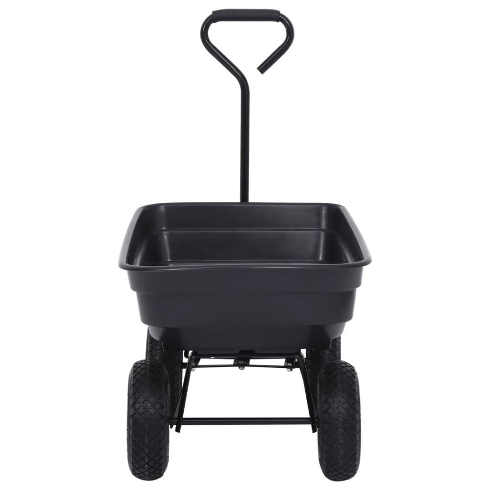 Produktbild för Trädgårdsvagn tippbar 300 kg 75L svart