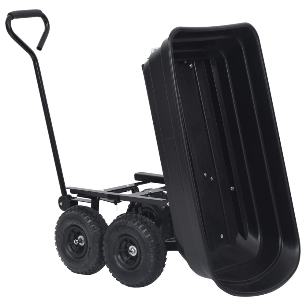 Produktbild för Trädgårdsvagn tippbar 300 kg 75L svart
